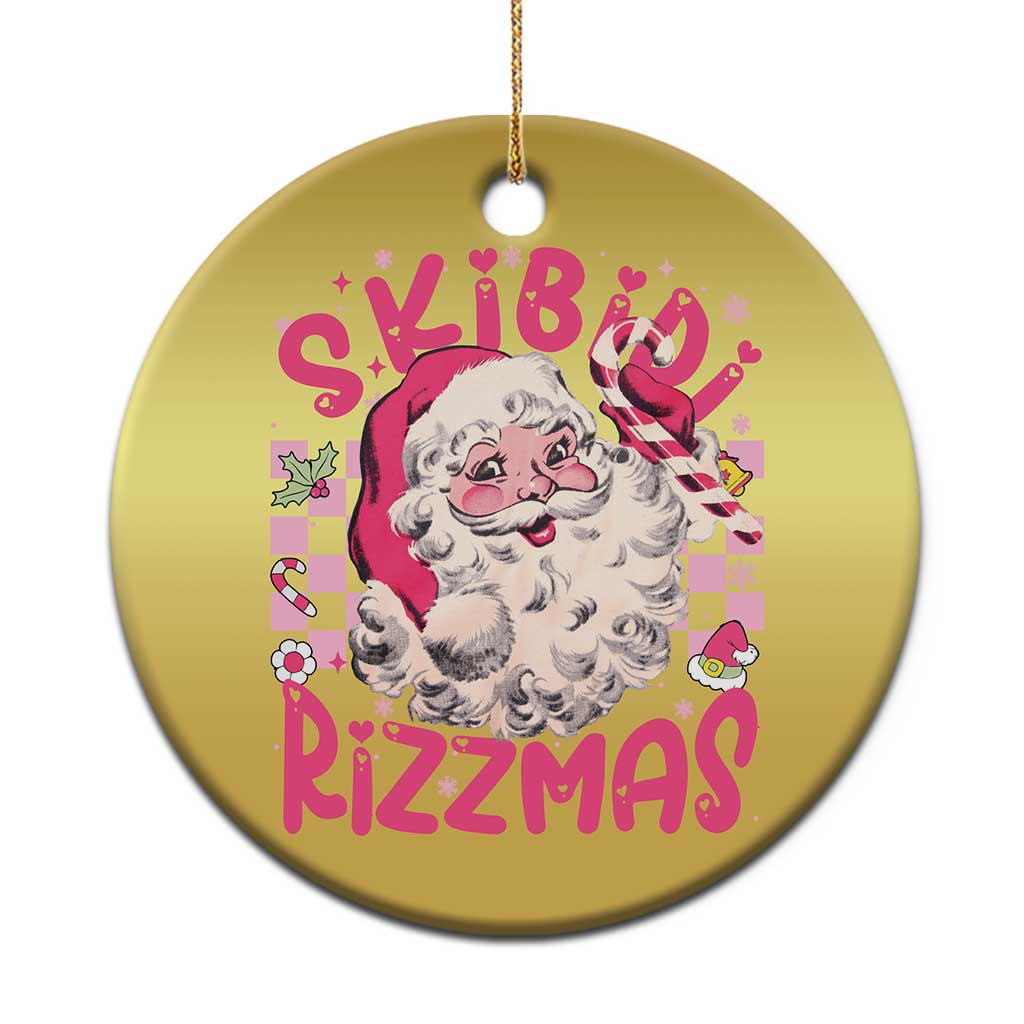 Skibidi Rizzmas Santa Christmas Ornament Rizz Santa Pink Groovy Funny Xmas Gen Alpha Girl Kids - Wonder Print Shop