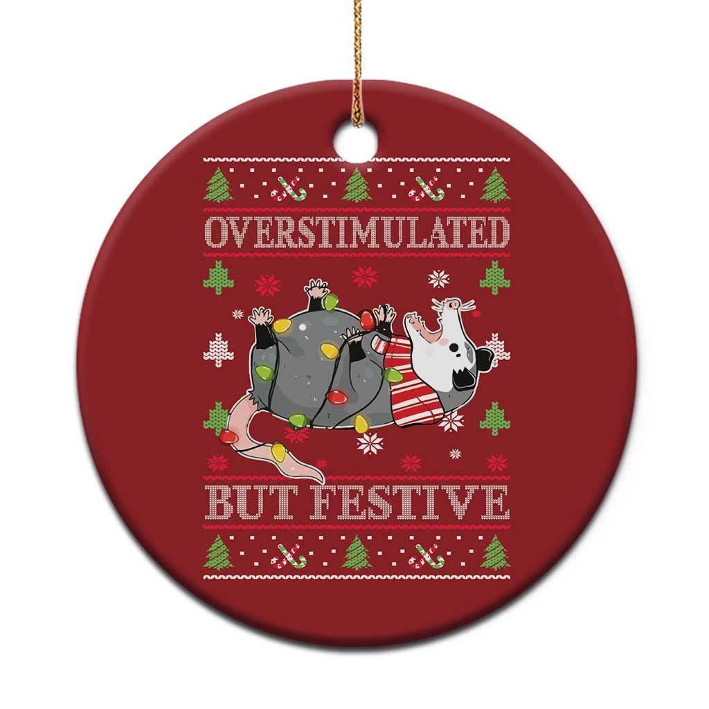 Possum Xmas Christmas Ornament Overstimulated But Festive - Wonder Print Shop