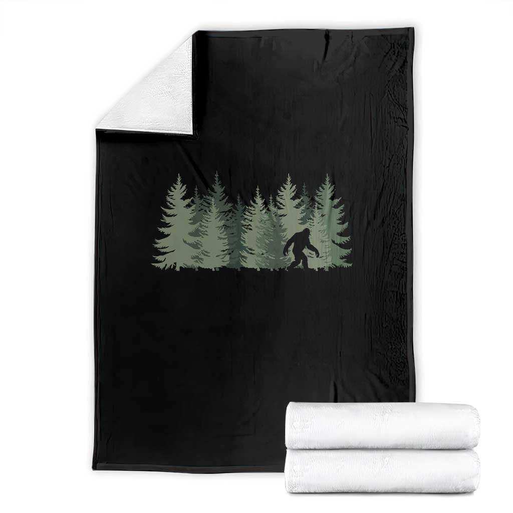 Bigfoot In The Forest Sasquatch Yeti Throw Blanket - Wonder Print Shop