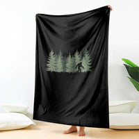 Bigfoot In The Forest Sasquatch Yeti Throw Blanket - Wonder Print Shop