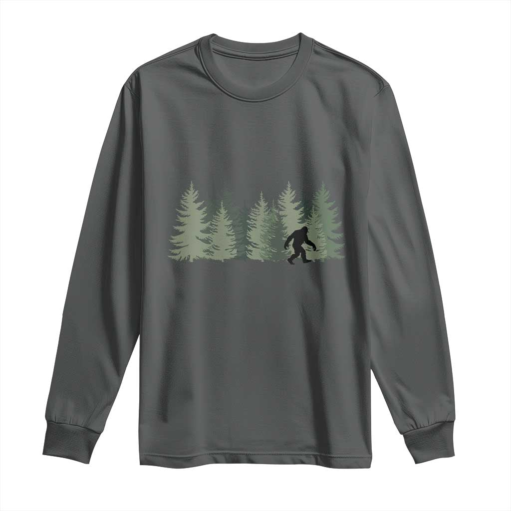 Bigfoot In The Forest Sasquatch Yeti Long Sleeve Shirt - Wonder Print Shop