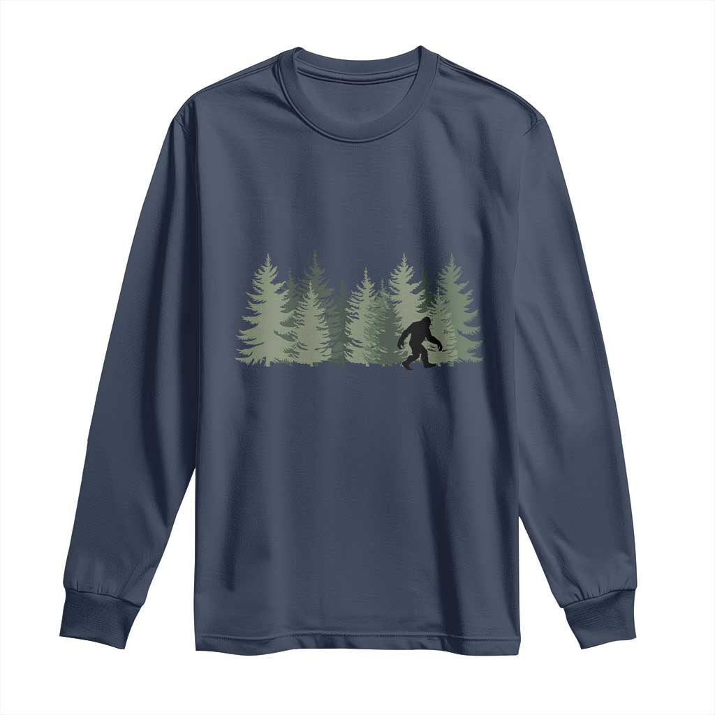 Bigfoot In The Forest Sasquatch Yeti Long Sleeve Shirt - Wonder Print Shop