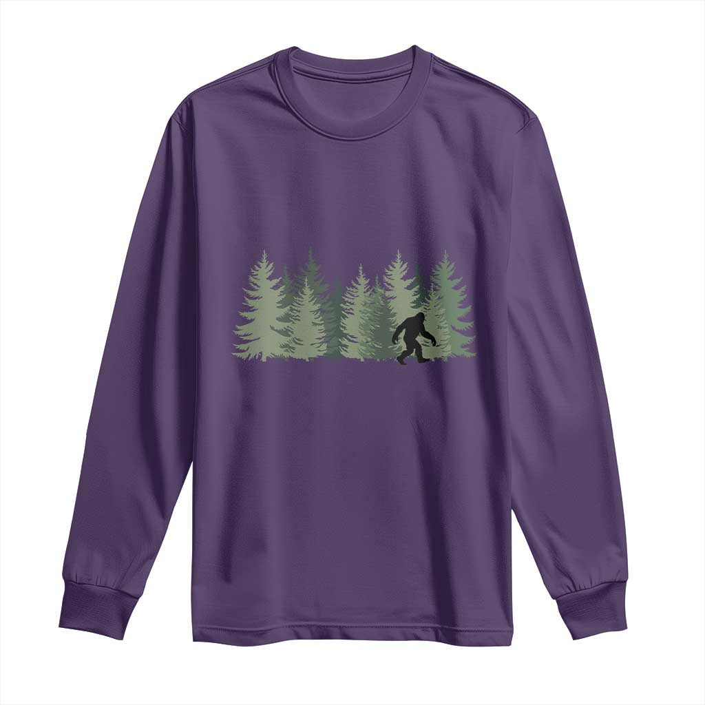 Bigfoot In The Forest Sasquatch Yeti Long Sleeve Shirt - Wonder Print Shop