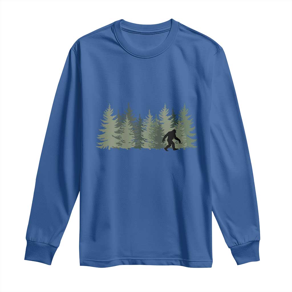 Bigfoot In The Forest Sasquatch Yeti Long Sleeve Shirt - Wonder Print Shop