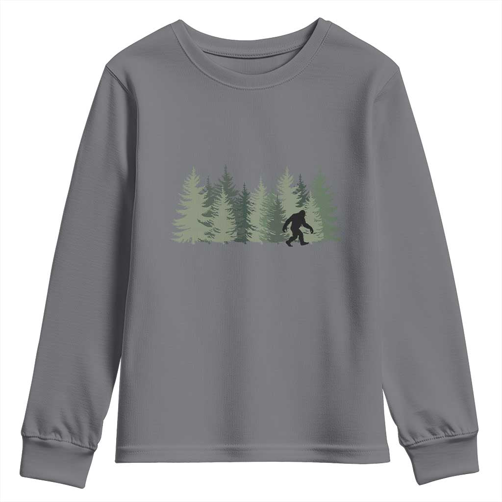 Bigfoot In The Forest Sasquatch Yeti Youth Sweatshirt - Wonder Print Shop