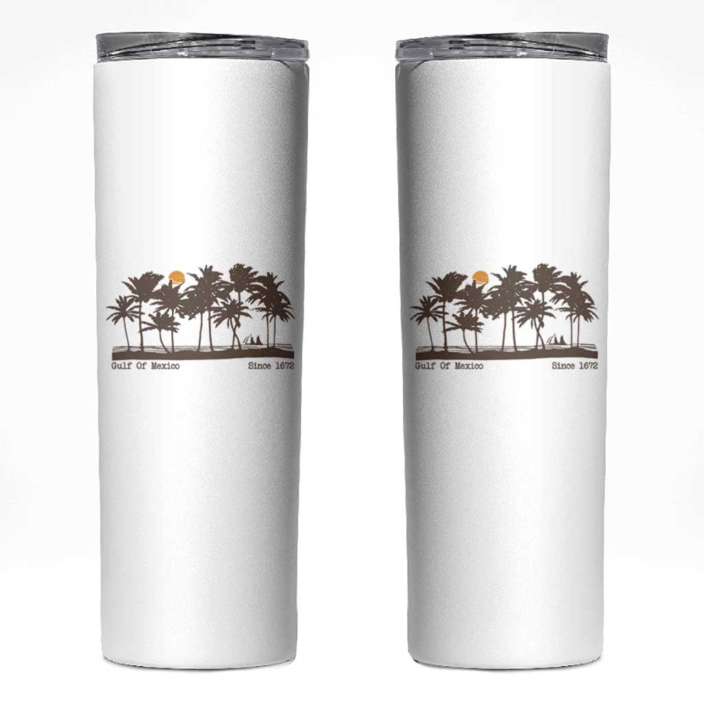 Gulf of Mexico Skinny Tumbler Since 1672 Vintage 70s Retro Vintage