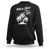 Black Gulf of Mexico sweatshirt with palm tree graphic and Since 1672 print