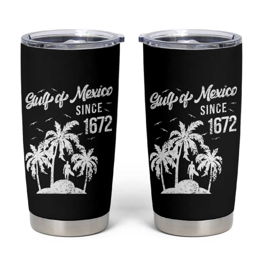 Gulf of Mexico Tumbler Cup Since 1672 Palm Trees Beach