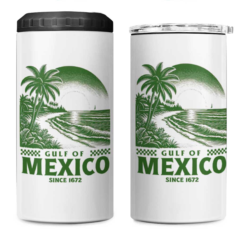 Gulf of Mexico Since 1672 4 in 1 Can Cooler Tumbler Retro Vintage Mexican Beach Forever