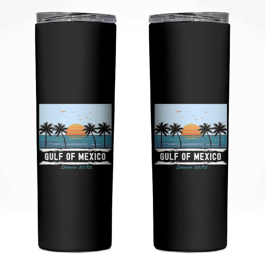 Gulf of Mexico Skinny Tumbler Retro Beach Vibes