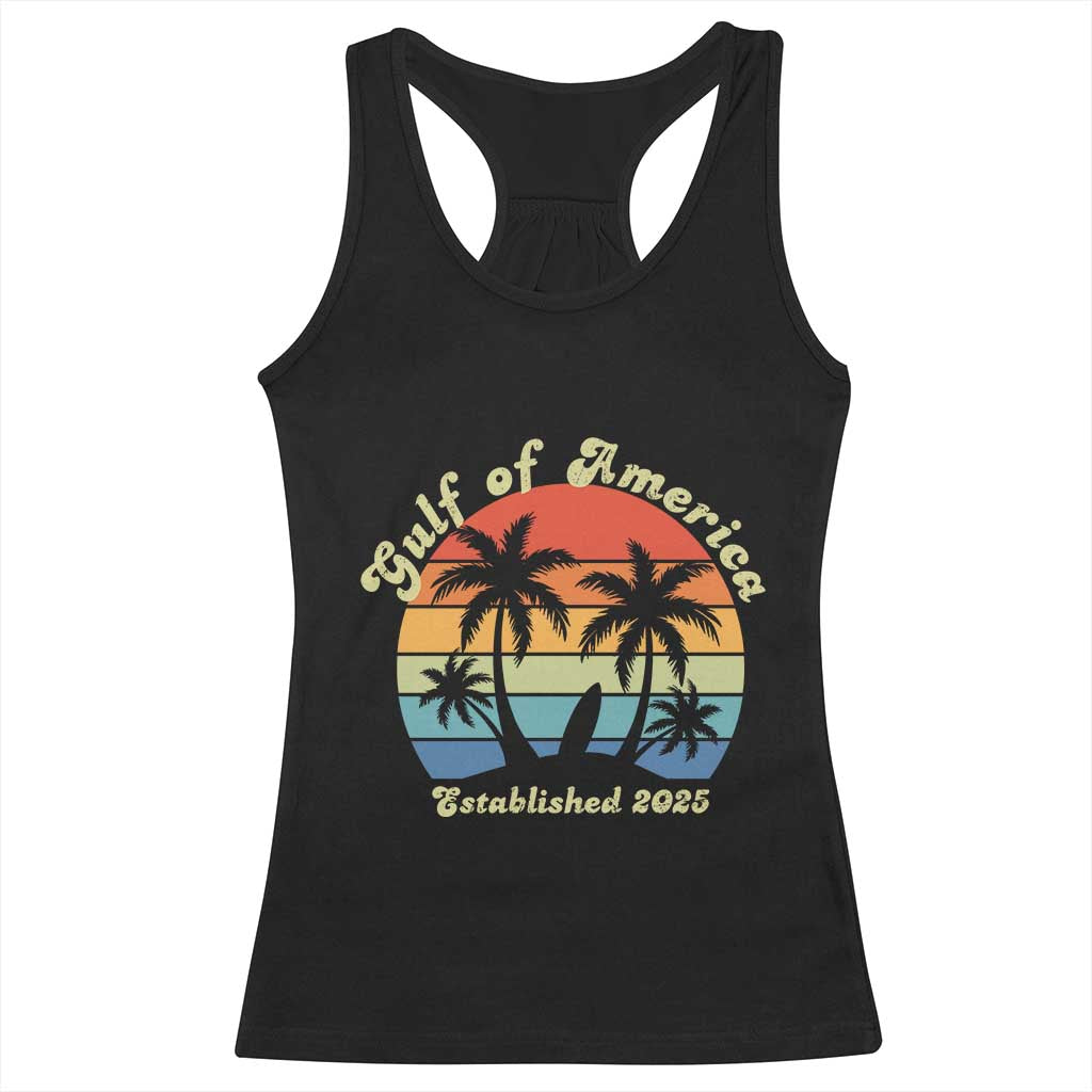 Gulf of America Racerback Tank Top Island Palm Summer Beach Vibes Established 2025