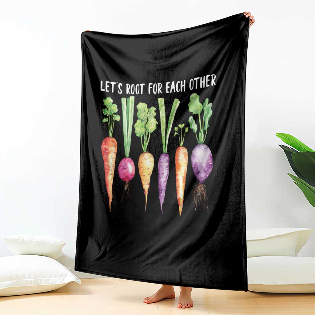 Let's Roots For Each Other Vegetable Throw Blanket Motivational - Wonder Print Shop