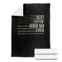 Best Effin’ Bonus Dad Ever Throw Blanket Step Dad Camo American Flag Camouflage