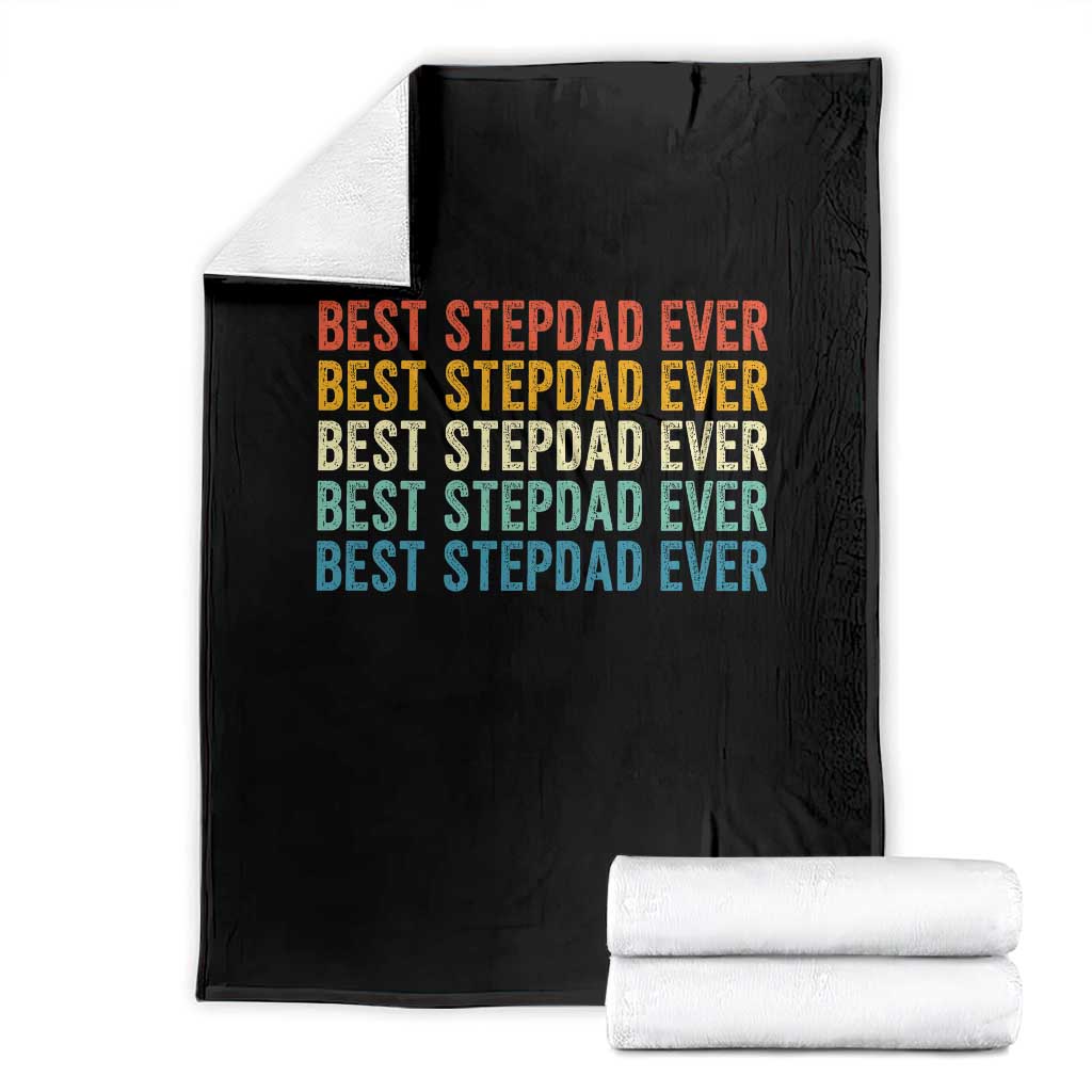 Best Stepdad Ever Throw Blanket Funny Retro Stepdad Bonus Dad