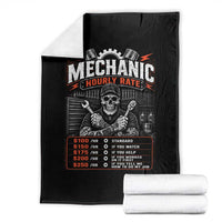 Mechanic Skeleton Throw Blanket Funny Hourly Rate Auto Car Garage Labor Rates