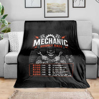 Mechanic Skeleton Throw Blanket Funny Hourly Rate Auto Car Garage Labor Rates