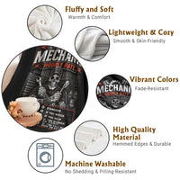 Mechanic Skeleton Throw Blanket Funny Hourly Rate Auto Car Garage Labor Rates