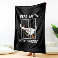 Funny Christmas Goose Throw Blanket Dear Santa Define Naughty Xmas Meme - Wonder Print Shop