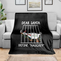 Funny Christmas Goose Throw Blanket Dear Santa Define Naughty Xmas Meme - Wonder Print Shop