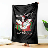 Funny Christmas Goose Throw Blanket Dear Santa I Can Explain Cute Xmas Meme - Wonder Print Shop