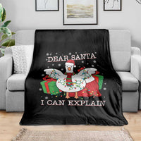 Funny Christmas Goose Throw Blanket Dear Santa I Can Explain Cute Xmas Meme - Wonder Print Shop