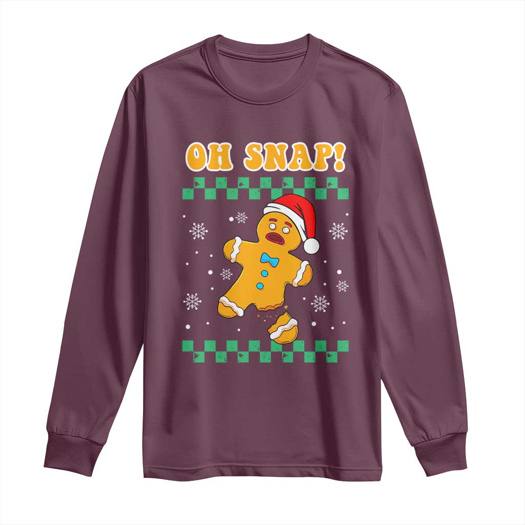 Gingerbread Man Oh Snap Christmas Long Sleeve Shirt