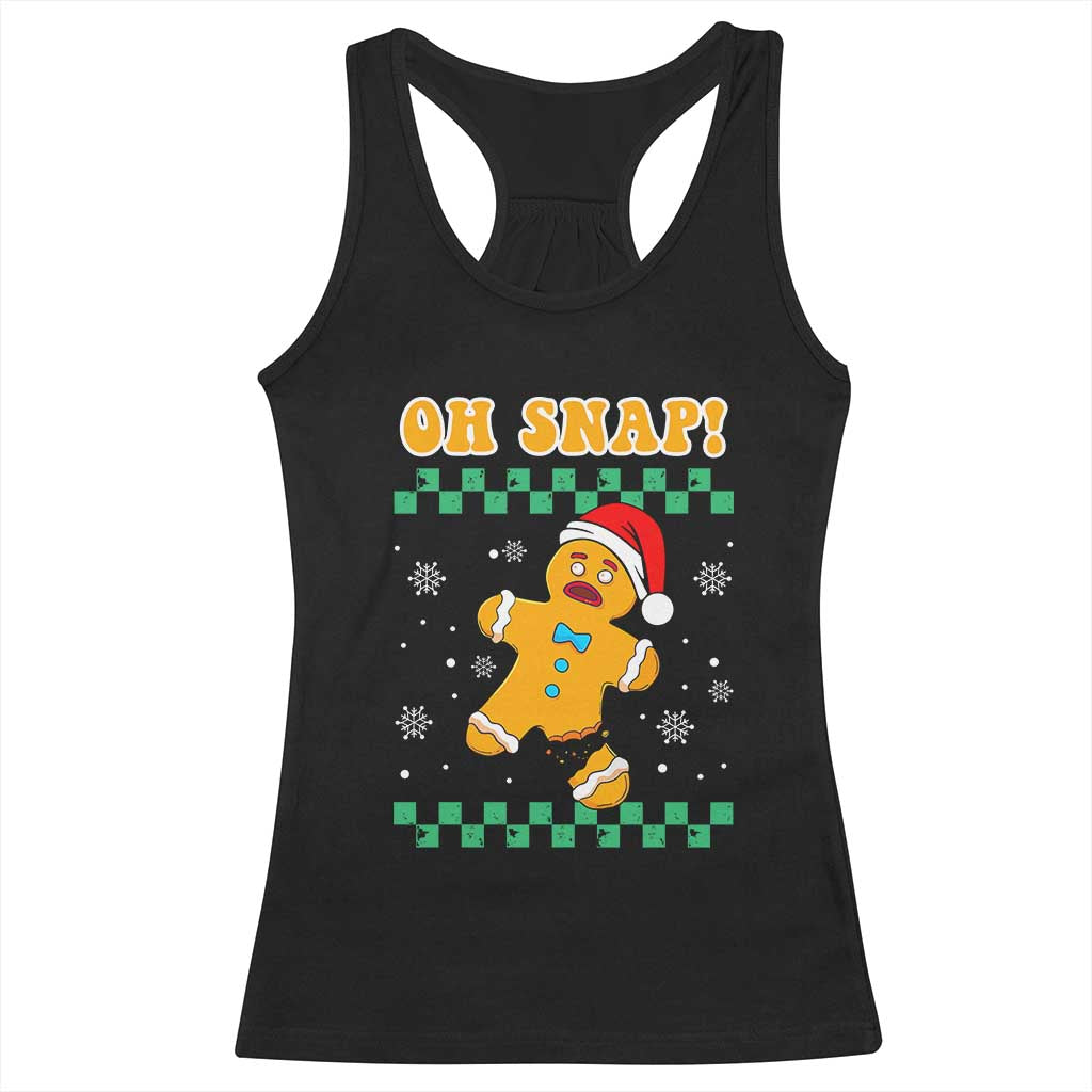 Gingerbread Man Oh Snap Christmas Racerback Tank Top