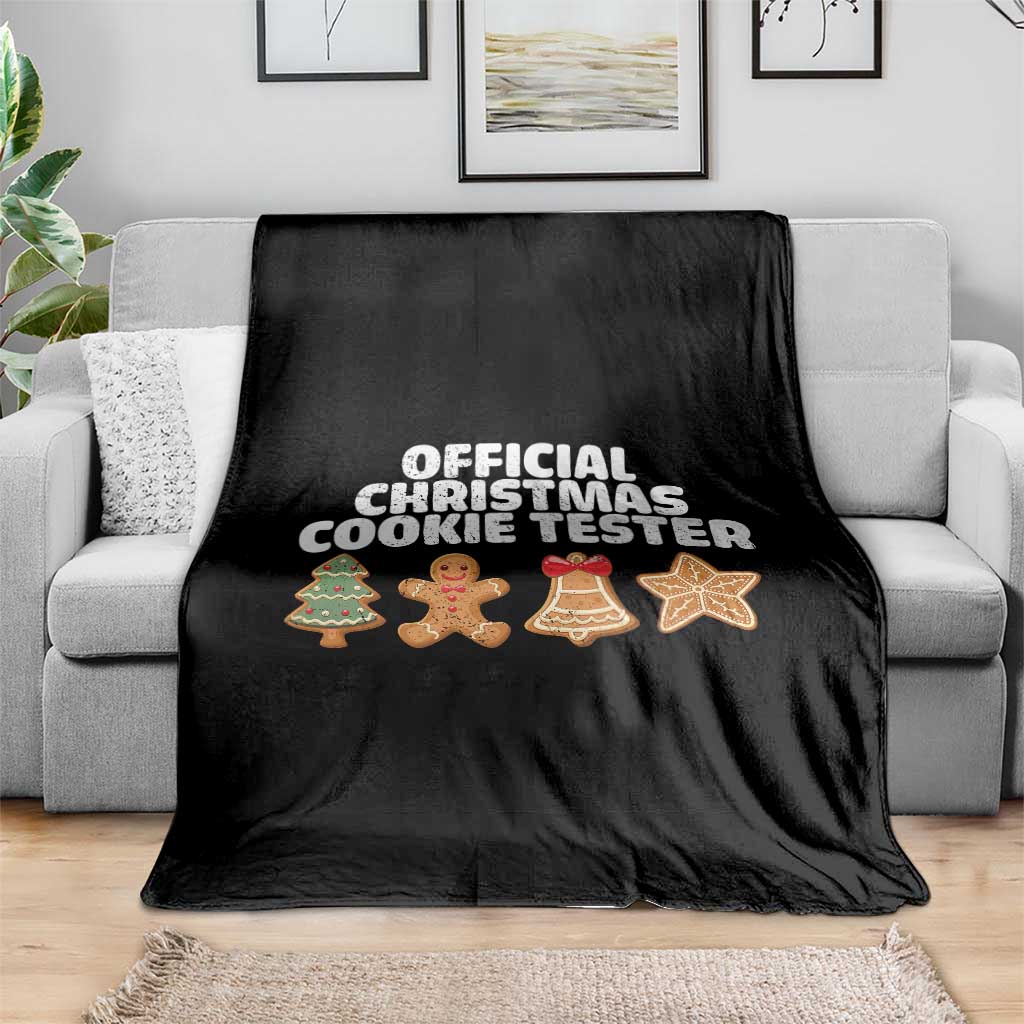 Official Christmas Cookie Tester Throw Blanket Taster Baking Crew Sibling Matching - Wonder Print Shop