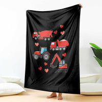 Excavator Construction Throw Blanket Car Tractor Truck Lovers - Wonder Print Shop