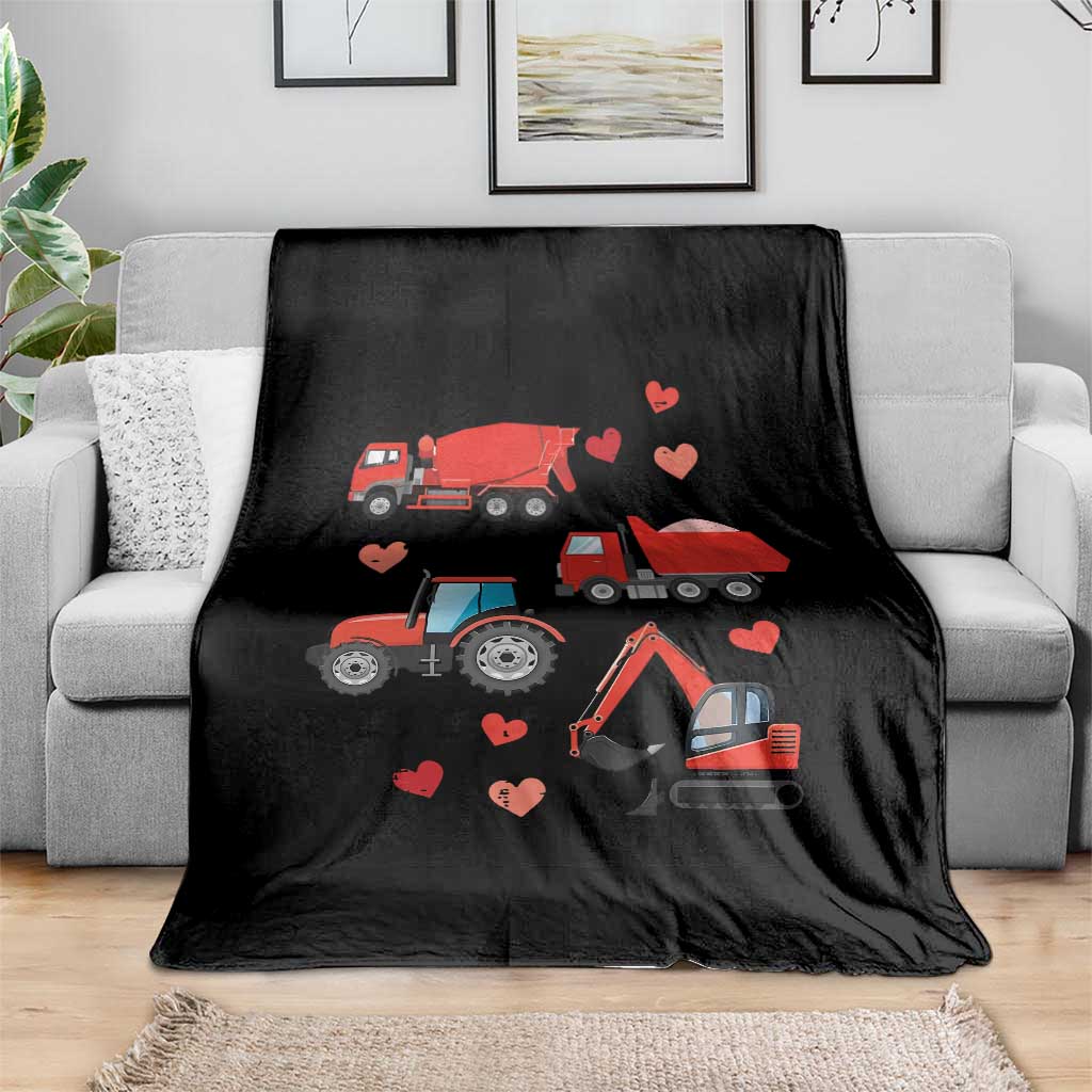 Excavator Construction Throw Blanket Car Tractor Truck Lovers - Wonder Print Shop