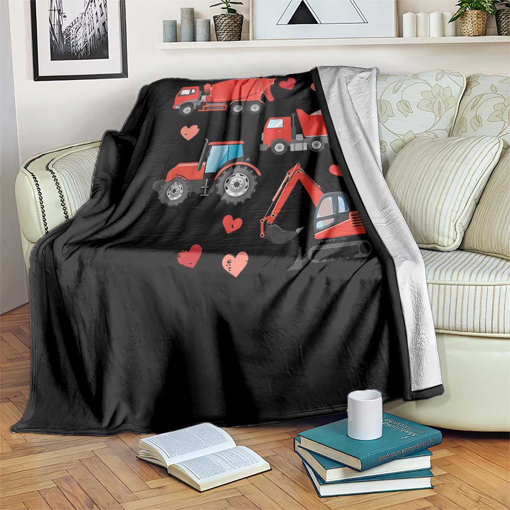 Excavator Construction Throw Blanket Car Tractor Truck Lovers - Wonder Print Shop