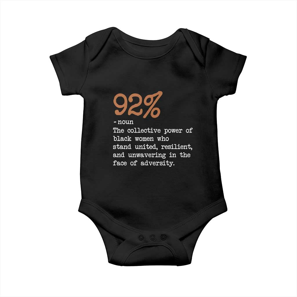 92 Percent Black Woman Power Baby Onesie The 92% African American Melanin Girls