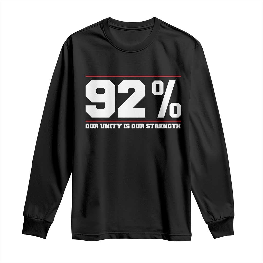 92 Percent Black Woman Power Long Sleeve Shirt 92% Our Unity Is Our Strength