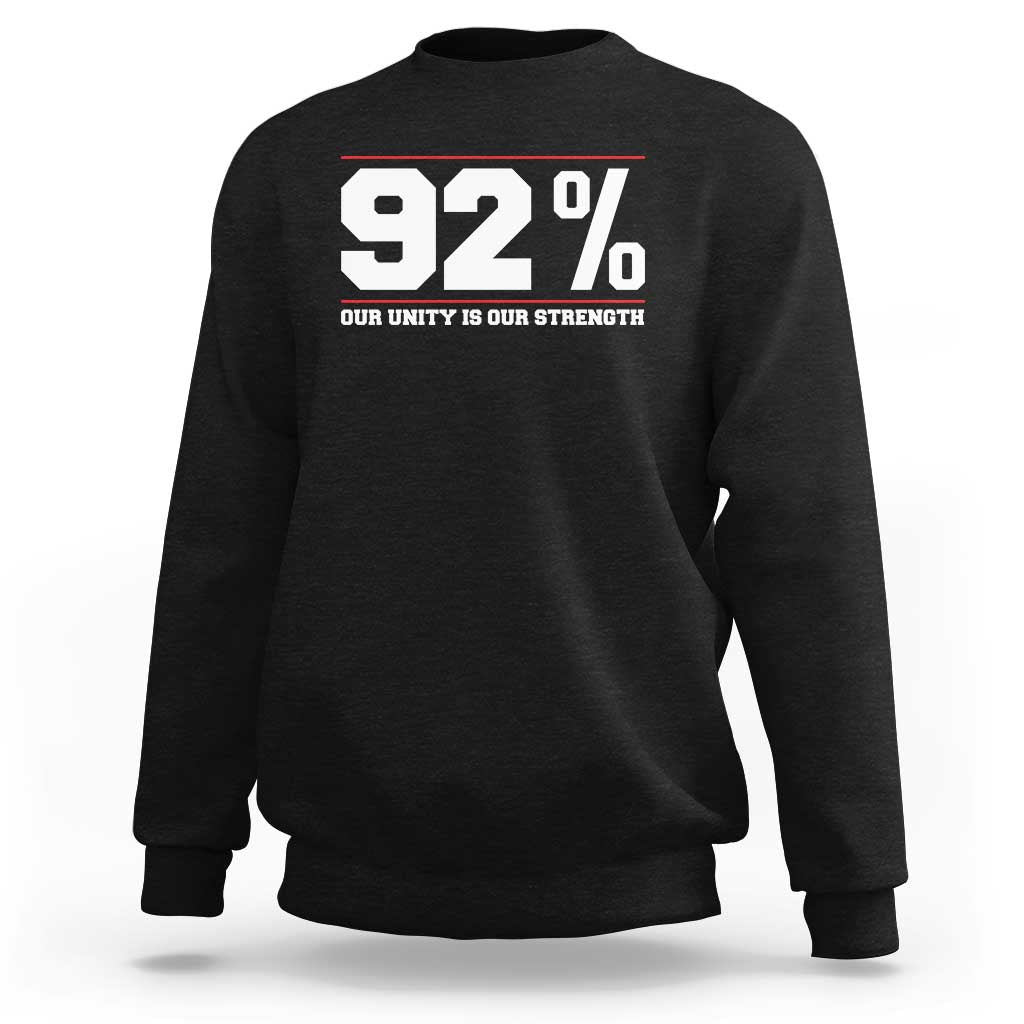 92 Percent Black Woman Power Sweatshirt 92% Our Unity Is Our Strength