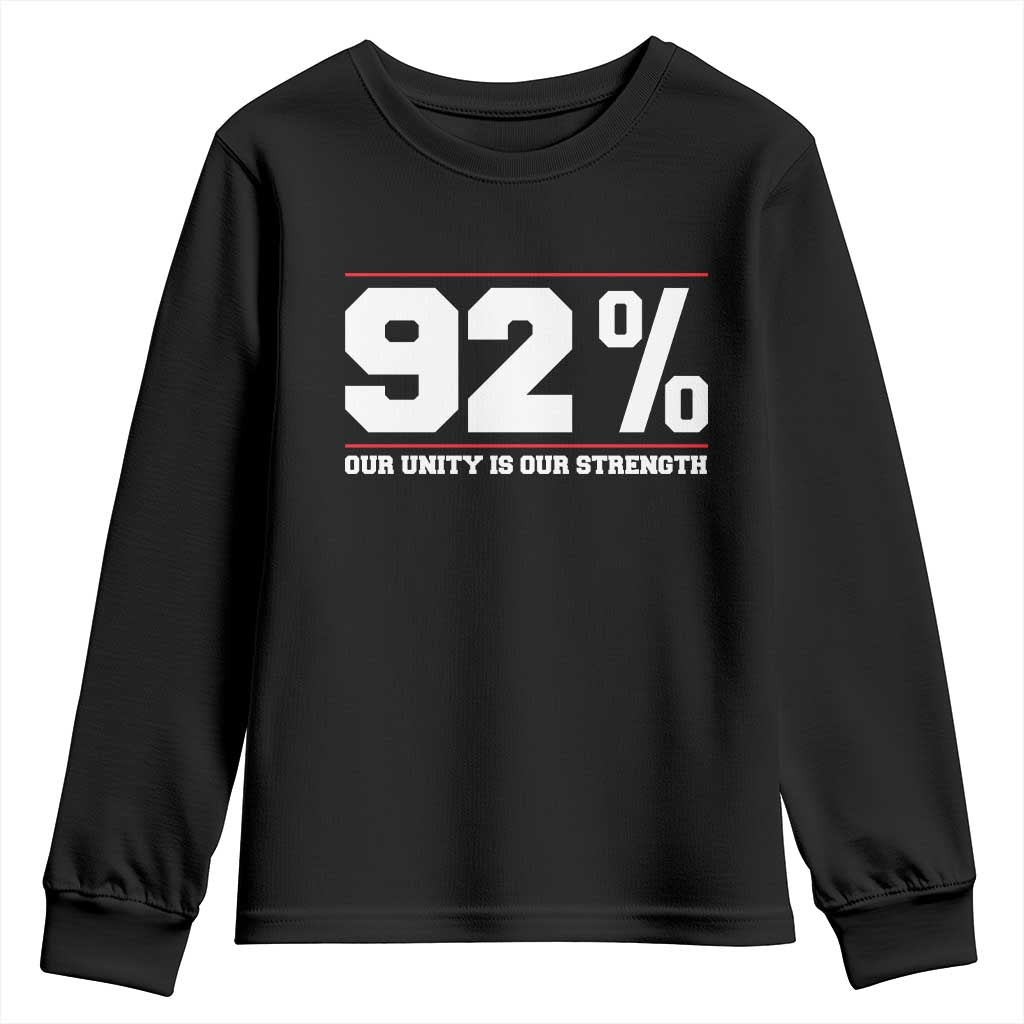 92 Percent Black Woman Power Youth Sweatshirt 92% Our Unity Is Our Strength