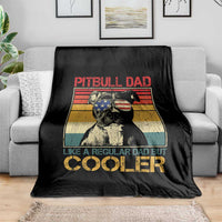 Vintage Pitbull Dad Throw Blanket Like A Regular Dad But Cooler - Wonder Print Shop