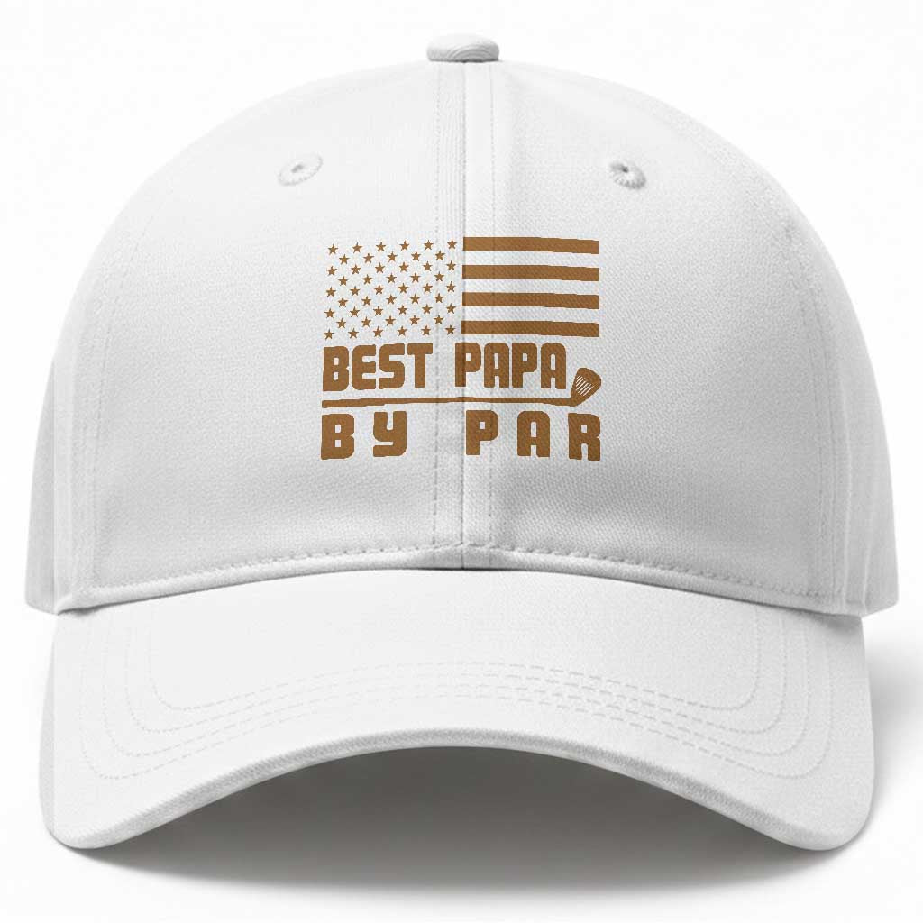 Golf Dad Baseball Cap Best Papa By Par American Flag Golfer Fathers Day Gifts