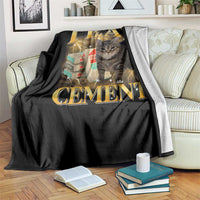 I Eat Cement Cat Meme Throw Blanket Funny Internet Memes Bootleg Cursed Cat Lovers - Wonder Print Shop