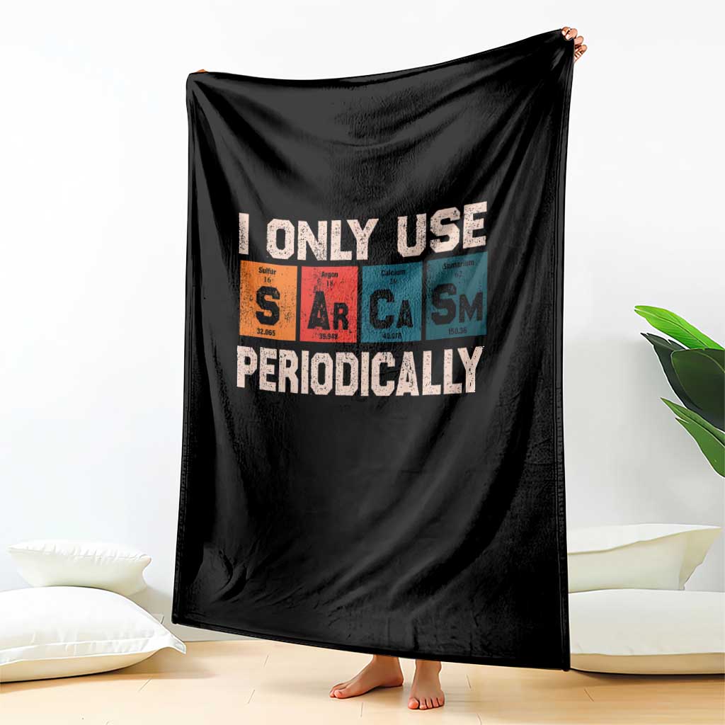 Sarcasm Periodic Table Throw Blanket Element Weird Science Joke Gift - Wonder Print Shop