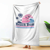 Beach Bum Throw Blanket Retro Summer Vacation Surf Wave Tropical Sunset Aesthetic