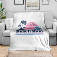 Beach Bum Throw Blanket Retro Summer Vacation Surf Wave Tropical Sunset Aesthetic