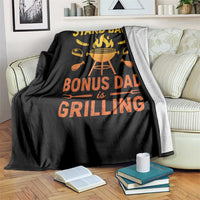 Funny Grilling Bonus Dad Throw Blanket BBQ Stepdad Grill Masters Sarcastic