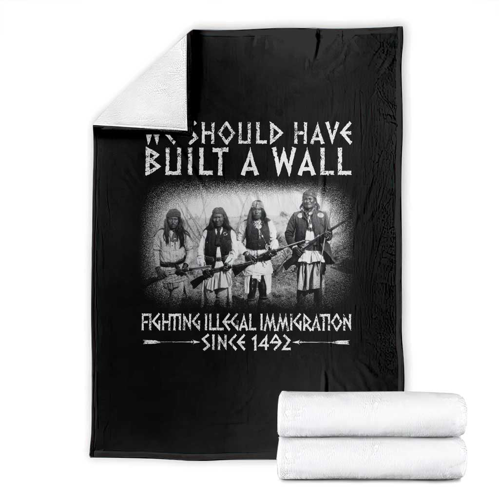 Vintage Native American Throw Blanket We Should Have Built A Wall - Wonder Print Shop