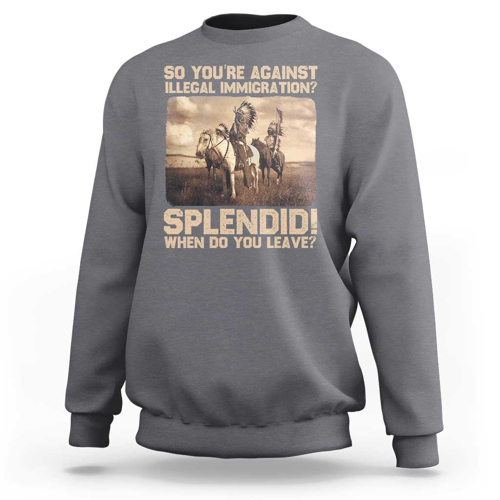 Vintage Native American Sweatshirt Funny Indian Indigenous Peoples Day - Wonder Print Shop