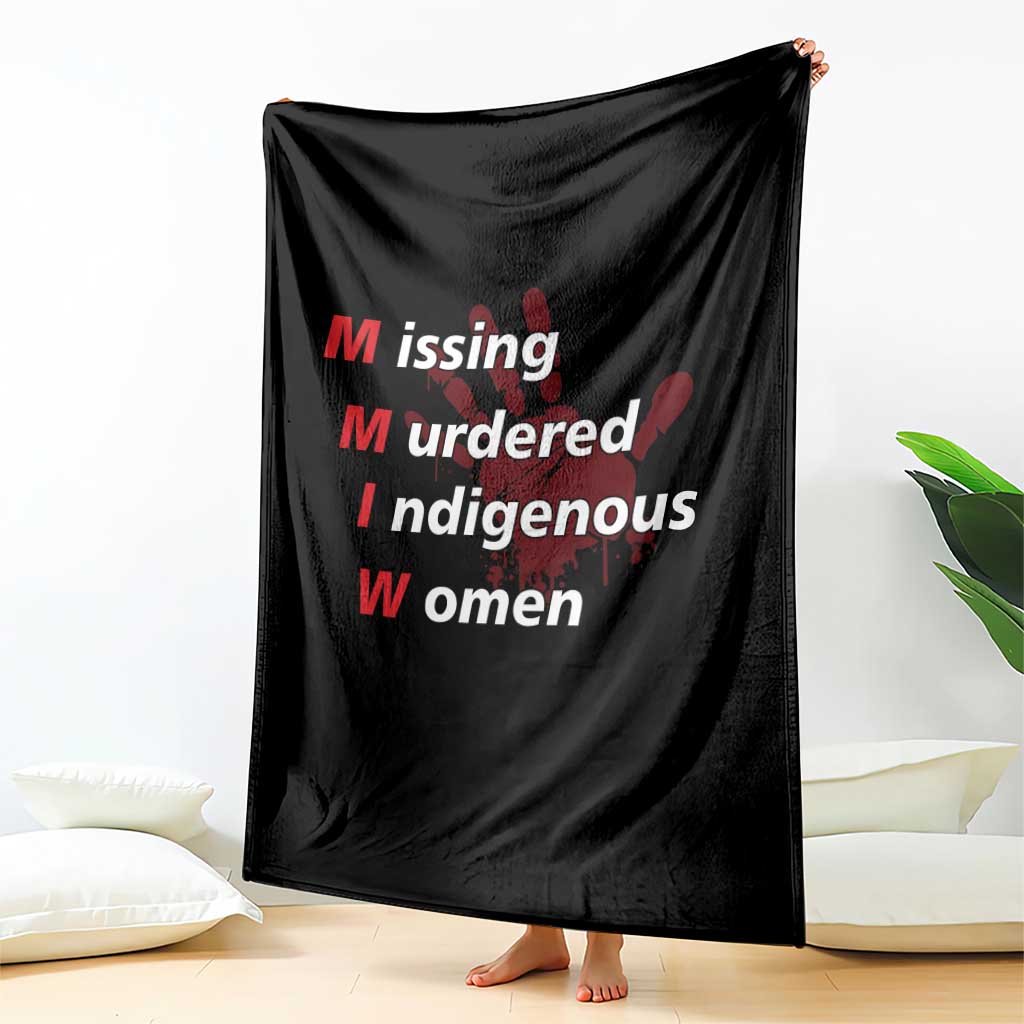 MMIW Throw Blanket Missing Murdered Indigenous Women Red Hand - Wonder Print Shop