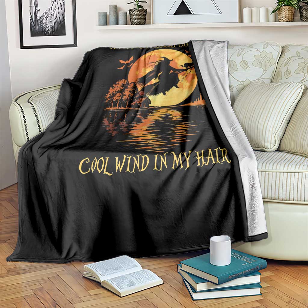 Funny Witch Throw Blanket On A Dark Desert Highway Cool Wind In My Hair - Wonder Print Shop