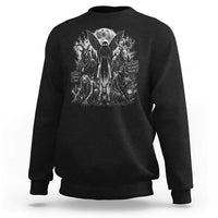 Cryptid Monsters Urban Legends Sweatshirt Vintage Dark Folklore Leave Before Dark Graphic
