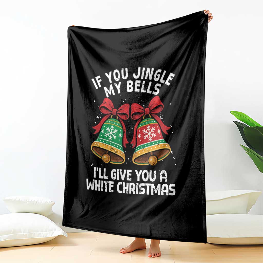Jingle Bell Christmas Throw Blanket Funny Naughty White Elephant Gag Gift Exchange - Wonder Print Shop