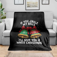 Jingle Bell Christmas Throw Blanket Funny Naughty White Elephant Gag Gift Exchange - Wonder Print Shop