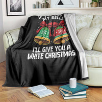 Jingle Bell Christmas Throw Blanket Funny Naughty White Elephant Gag Gift Exchange - Wonder Print Shop